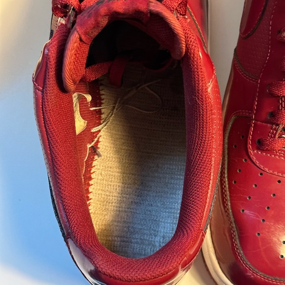Nike Air-Force 1 Team Red Patent Leather Sneakers - Picture 6 of 7